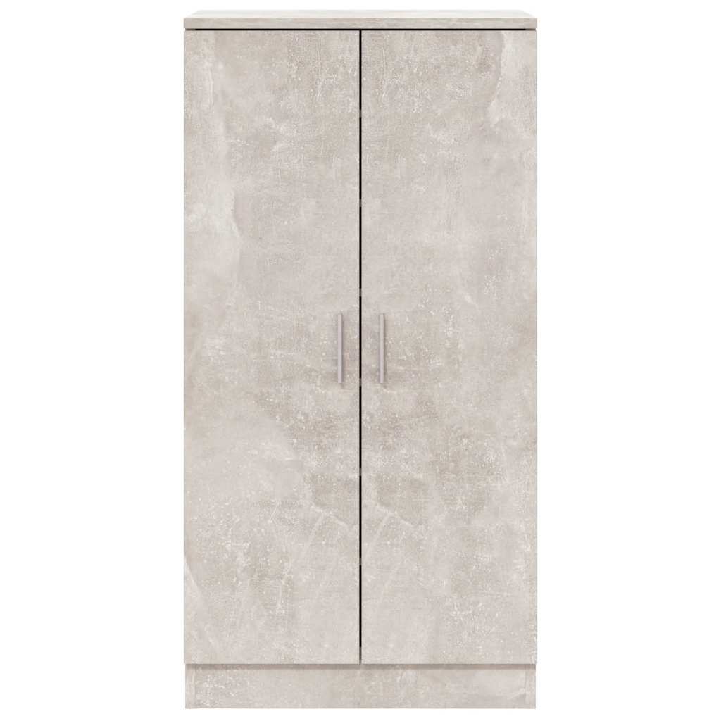 betonszürke szerelt fa cipőszekrény 55 x 35 x 108 cm