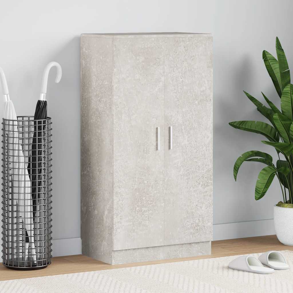 betonszürke szerelt fa cipőszekrény 55 x 35 x 108 cm