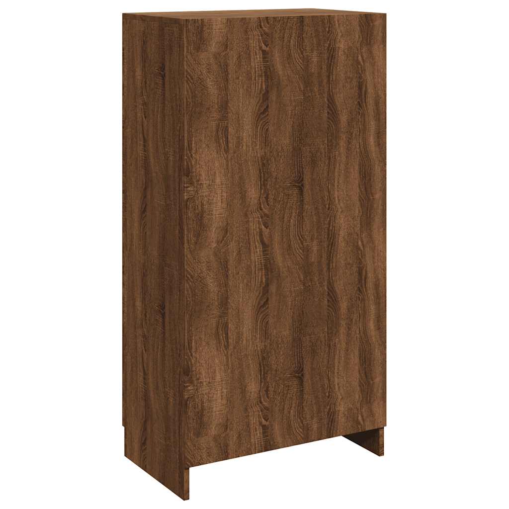 barna tölgy színű szerelt fa cipősszekrény 55 x 35 x 108 cm