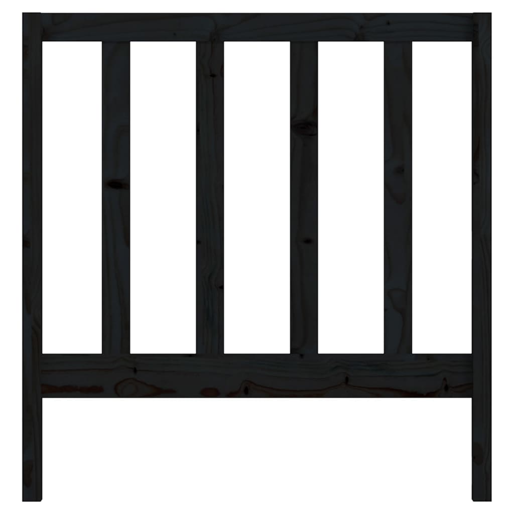 fekete tömör fenyőfa ágy fejtámla 81 x 4 x 100 cm