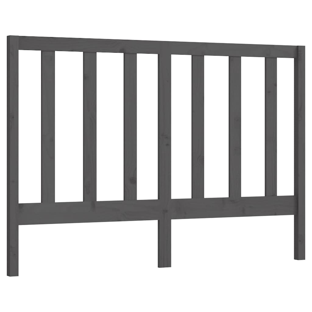 szürke tömör fenyőfa ágyfejtámla 126 x 4 x 100 cm