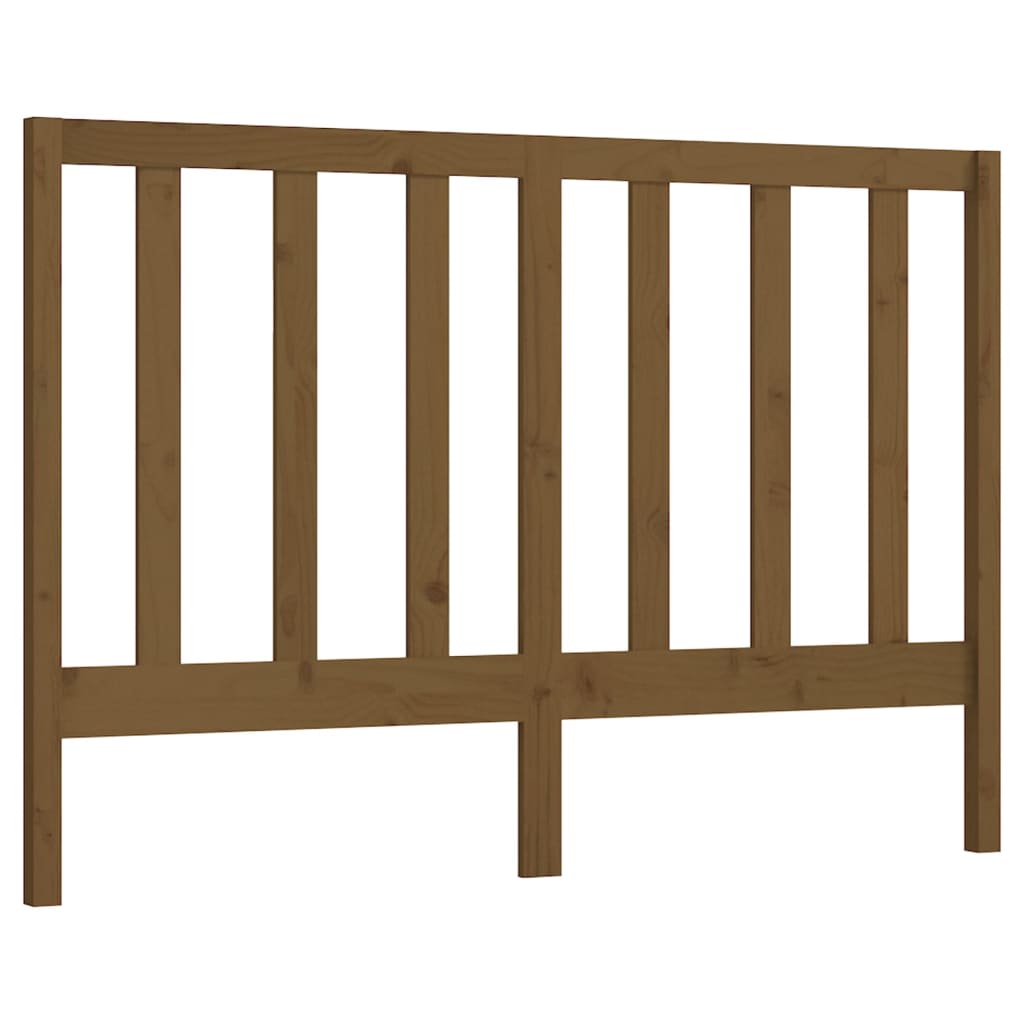 mézbarna tömör fenyőfa ágy fejtámla 126 x 4 x 100 cm