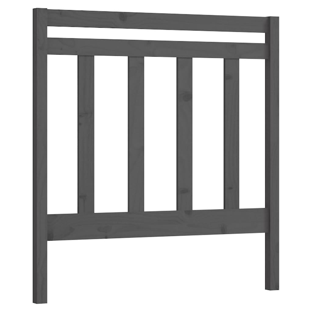 szürke tömör fenyőfa ágyfejtámla 96 x 4 x 100 cm