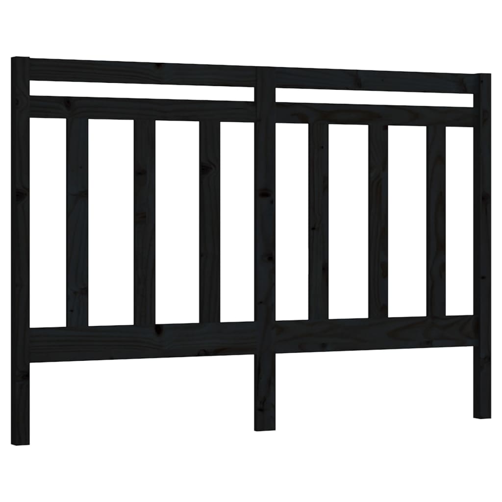 fekete tömör fenyőfa ágyfejtámla 166 x 4 x 100 cm