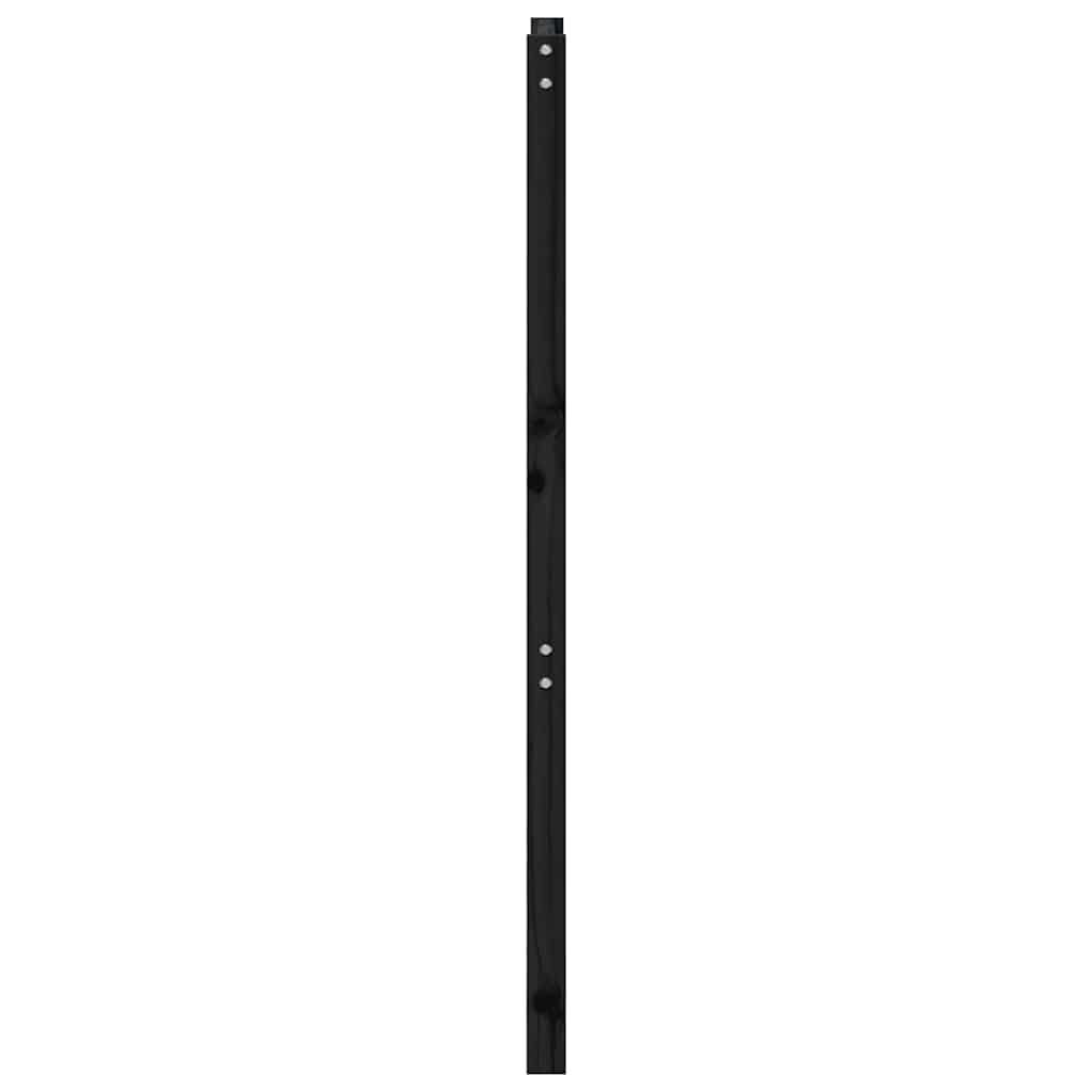 fekete tömör fenyőfa ágyfejtámla 96 x 4 x 100 cm