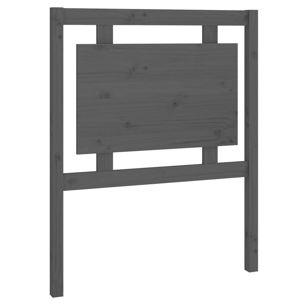 szürke tömör fenyőfa ágyfejtámla 80,5 x 4 x 100 cm