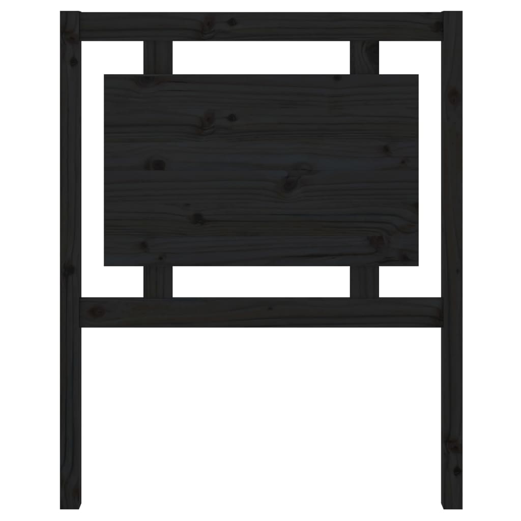 fekete tömör fenyőfa ágyfejtámla 80,5 x 4 x 100 cm