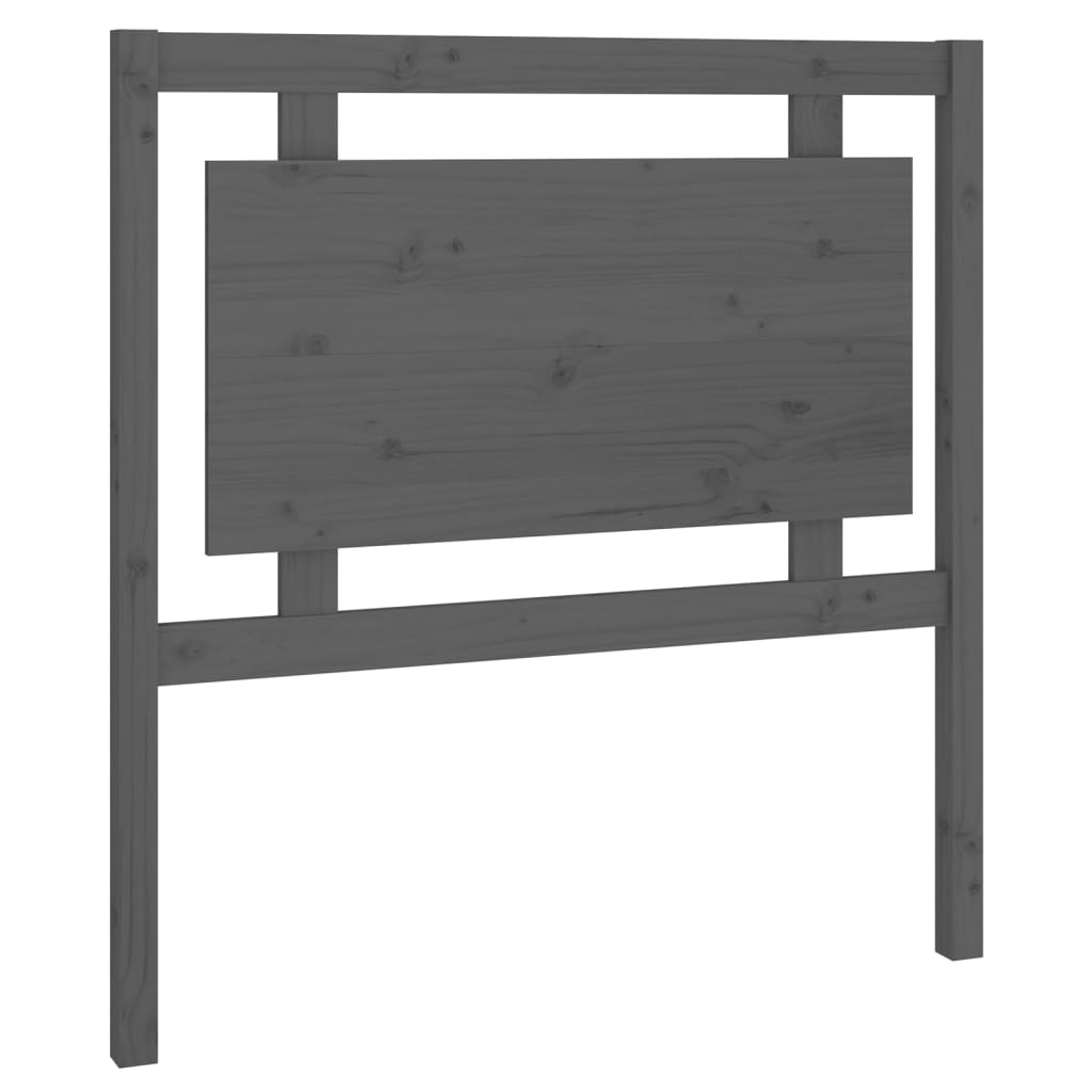 szürke tömör fenyőfa ágyfejtámla 95,5 x 4 x 100 cm