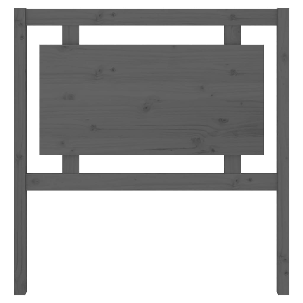szürke tömör fenyőfa ágyfejtámla 95,5 x 4 x 100 cm