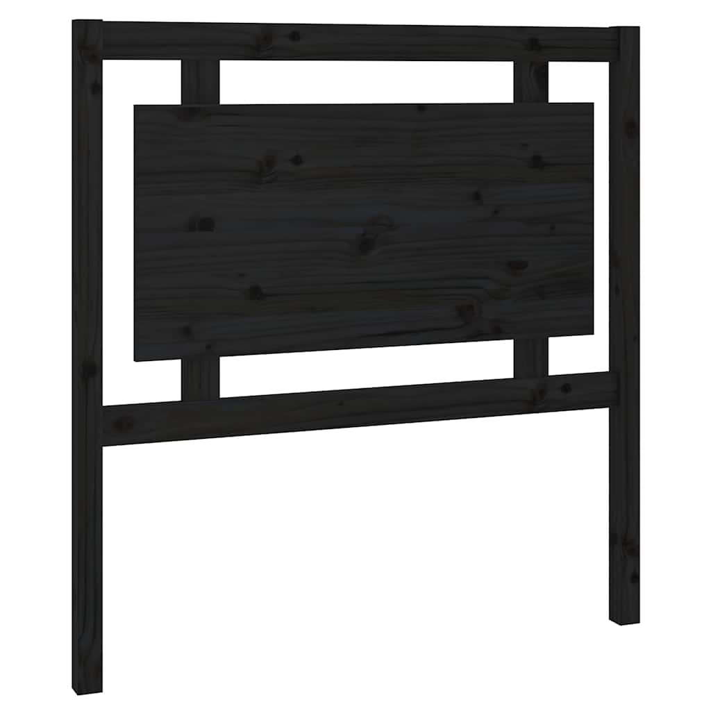 fekete tömör fenyőfa ágyfejtámla 95,5 x 4 x 100 cm