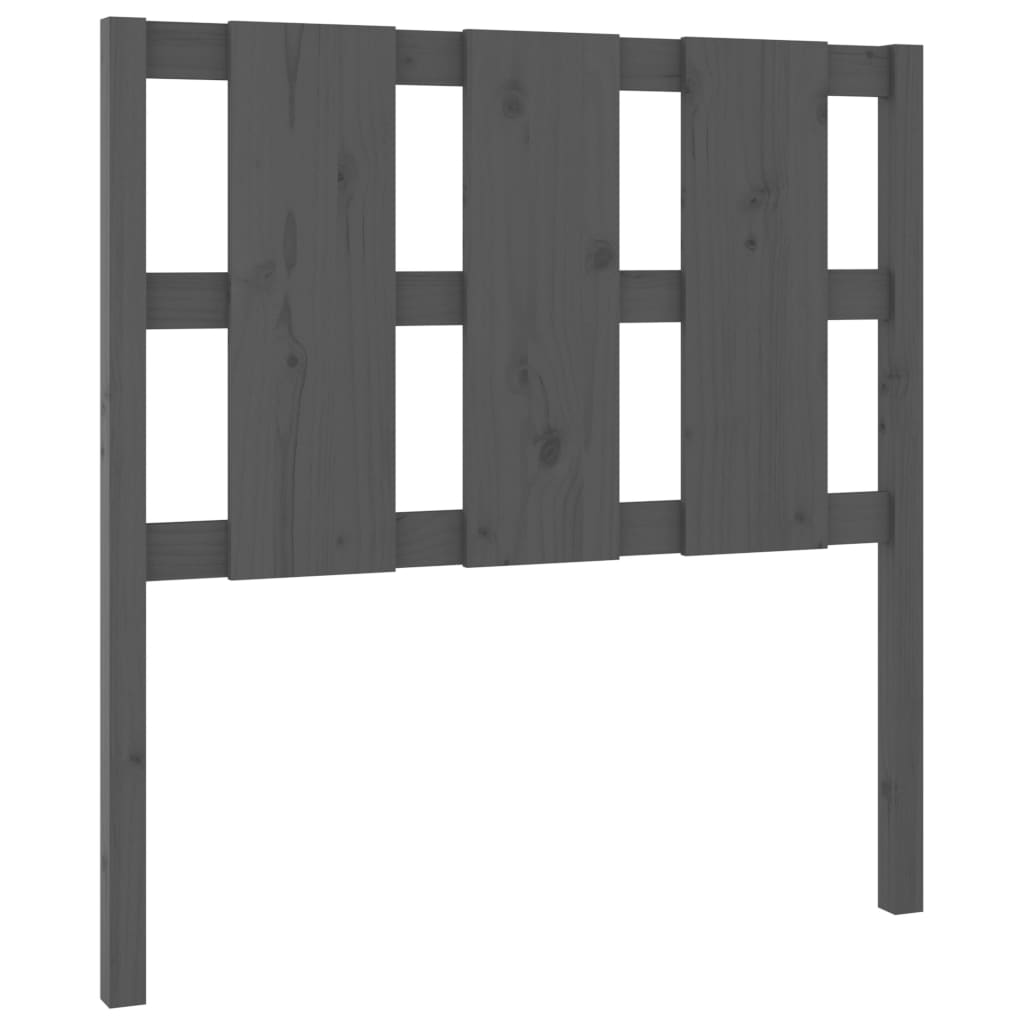 szürke tömör fenyőfa ágyfejtámla 95,5 x 4 x 100 cm
