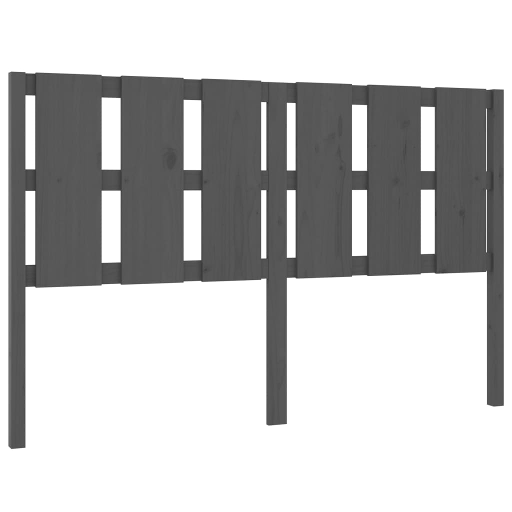 szürke tömör fenyőfa ágyfejtámla 155,5x4x100 cm