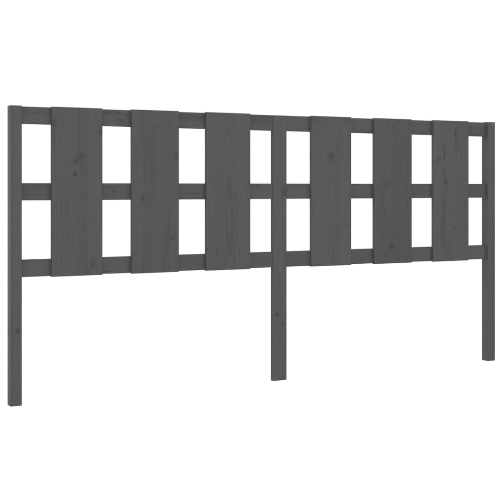 szürke tömör fenyőfa ágyfejtámla 205,5x4x100 cm