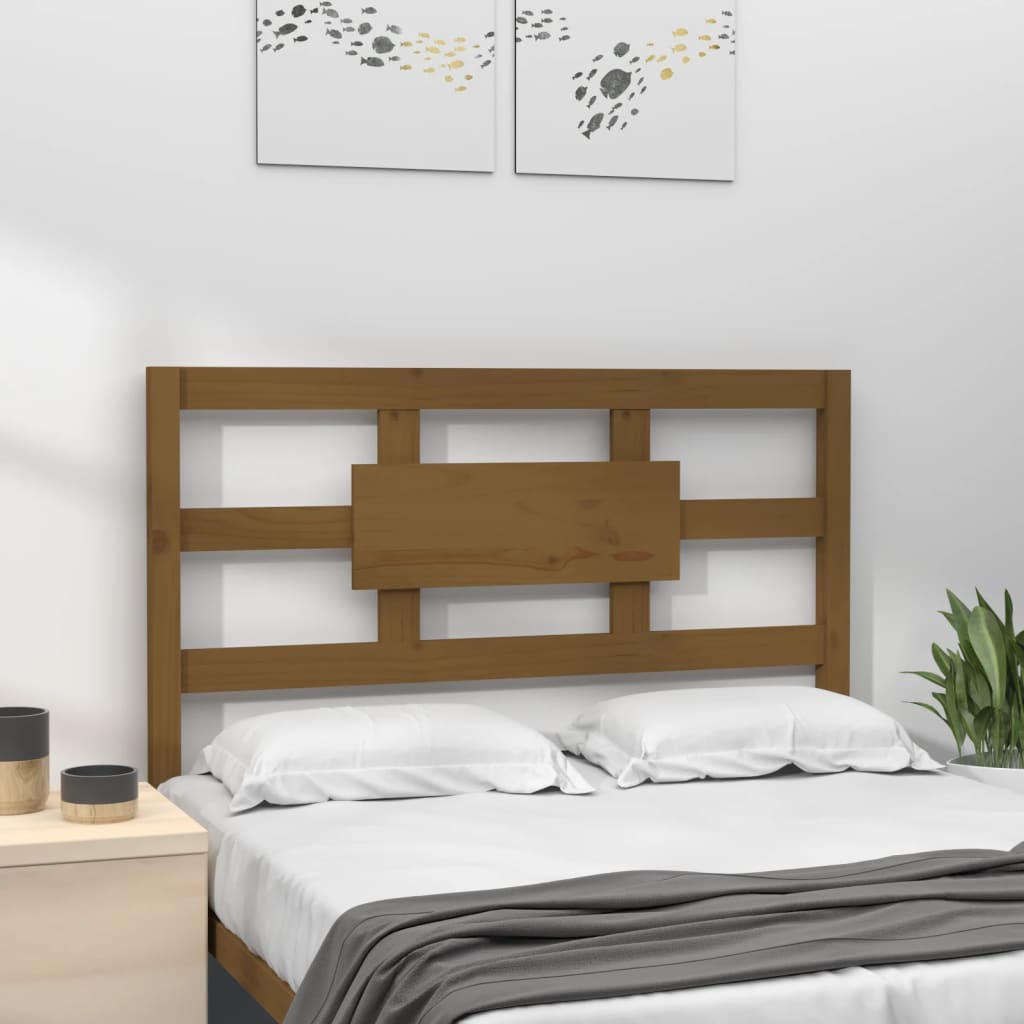 mézbarna tömör fenyőfa ágyfejtámla 80,5x4x100cm