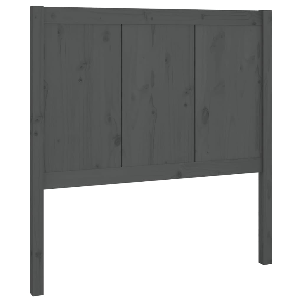szürke tömör fenyőfa ágyfejtámla 80,5 x 4 x 100 cm