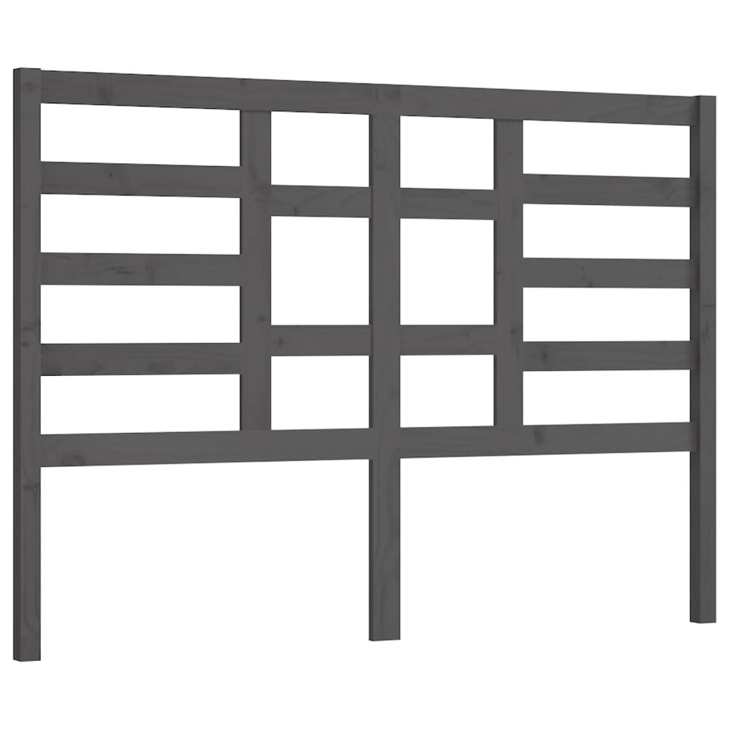 szürke tömör fenyőfa ágyfejtámla 146 x 4 x 104 cm