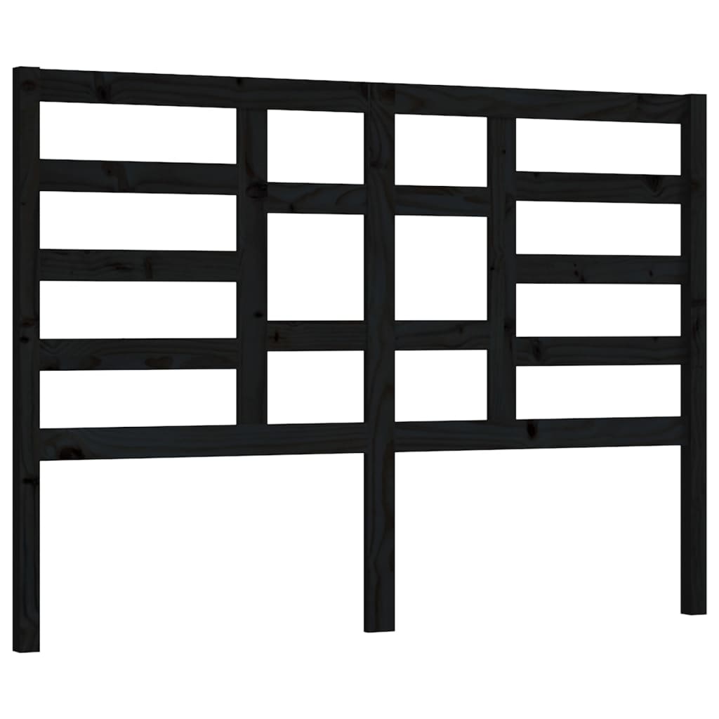 fekete tömör fenyőfa ágyfejtámla 166 x 4 x 104 cm
