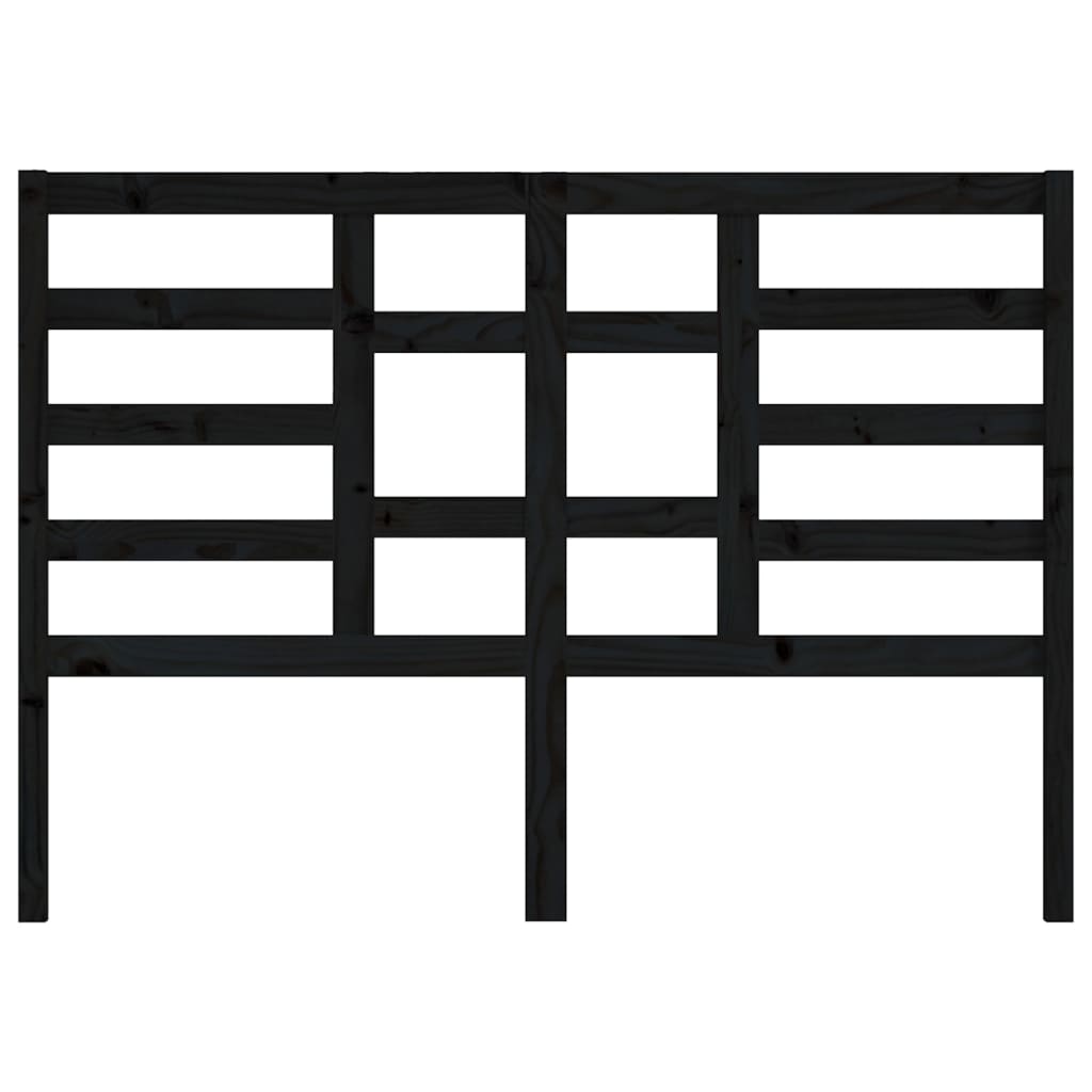 fekete tömör fenyőfa ágyfejtámla 166 x 4 x 104 cm