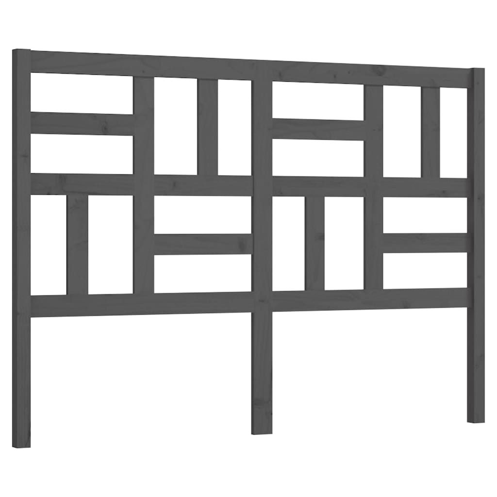 szürke tömör fenyőfa ágyfejtámla 126x4x104 cm