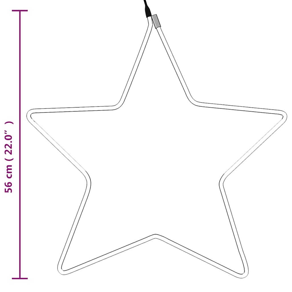 karácsonyi csillag 48 meleg fehér LED-del 56 cm