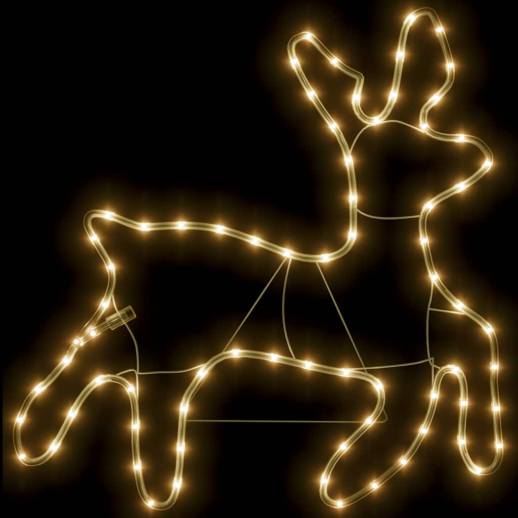 meleg fehér karácsonyi rénszarvasfigura 72 LED 57 x 55 x 4,5 cm