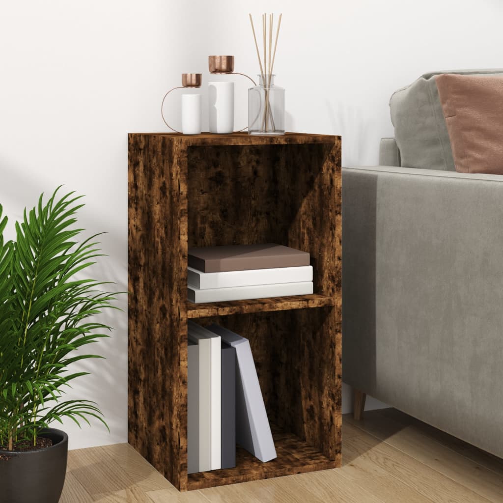füstös tölgy színű szerelt fa lemeztároló doboz 71 x 34 x 36 cm