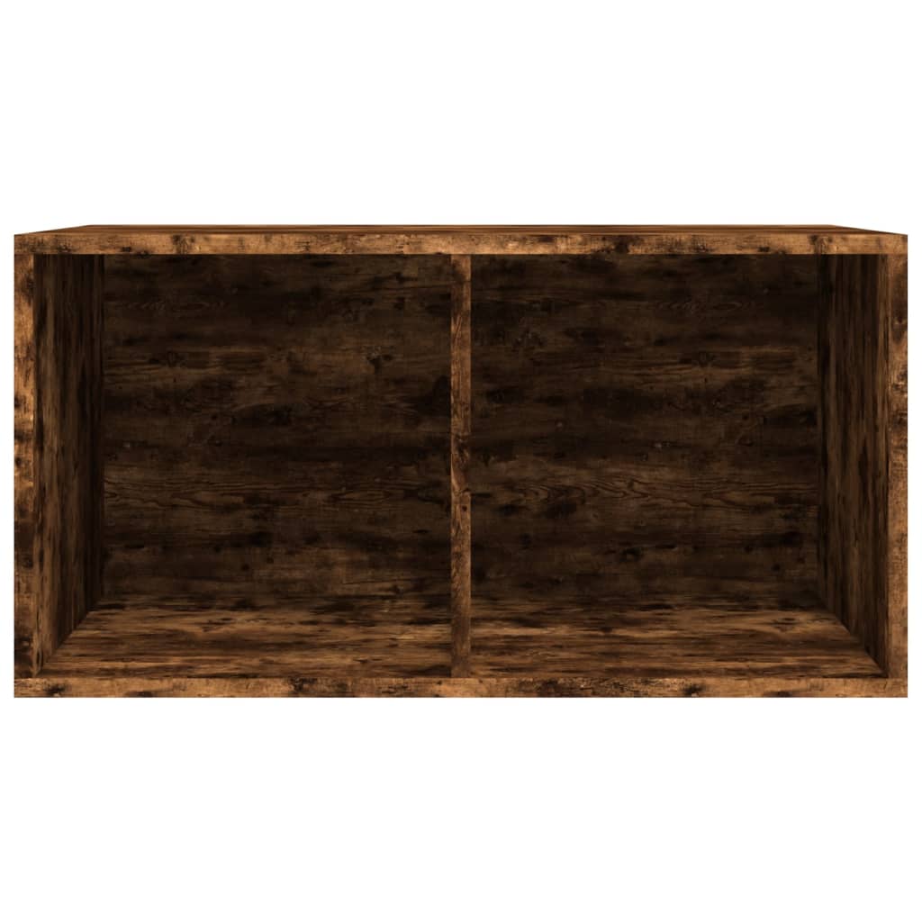 füstös tölgy színű szerelt fa lemeztároló doboz 71 x 34 x 36 cm