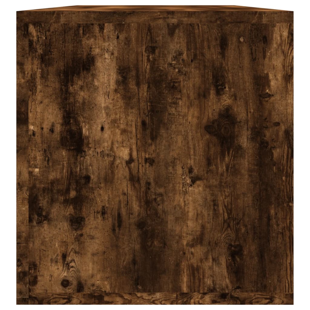 füstös tölgy színű szerelt fa lemeztároló doboz 71 x 34 x 36 cm