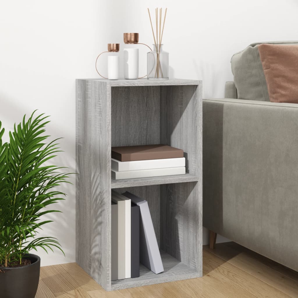 szürke sonoma színű szerelt fa lemeztároló doboz 71x34x36 cm