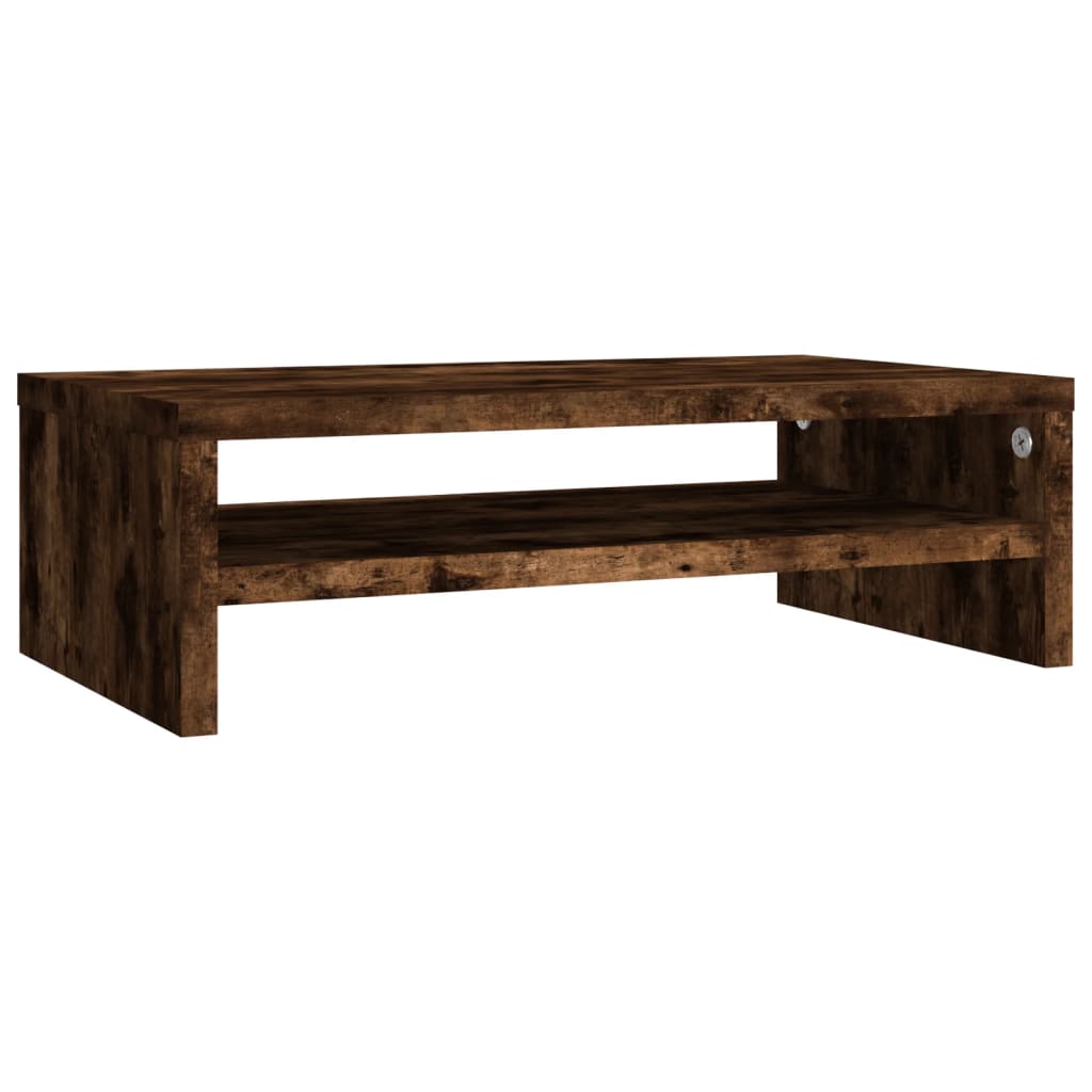 füstös tölgy színű szerelt fa monitorállvány 42 x 24 x 13 cm