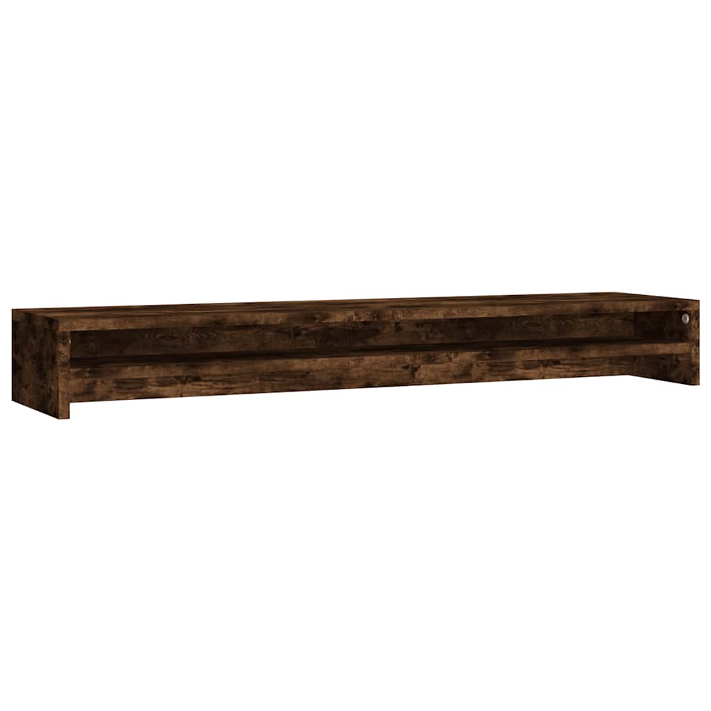 füstös tölgy színű szerelt fa monitorállvány 100 x 24 x 13 cm