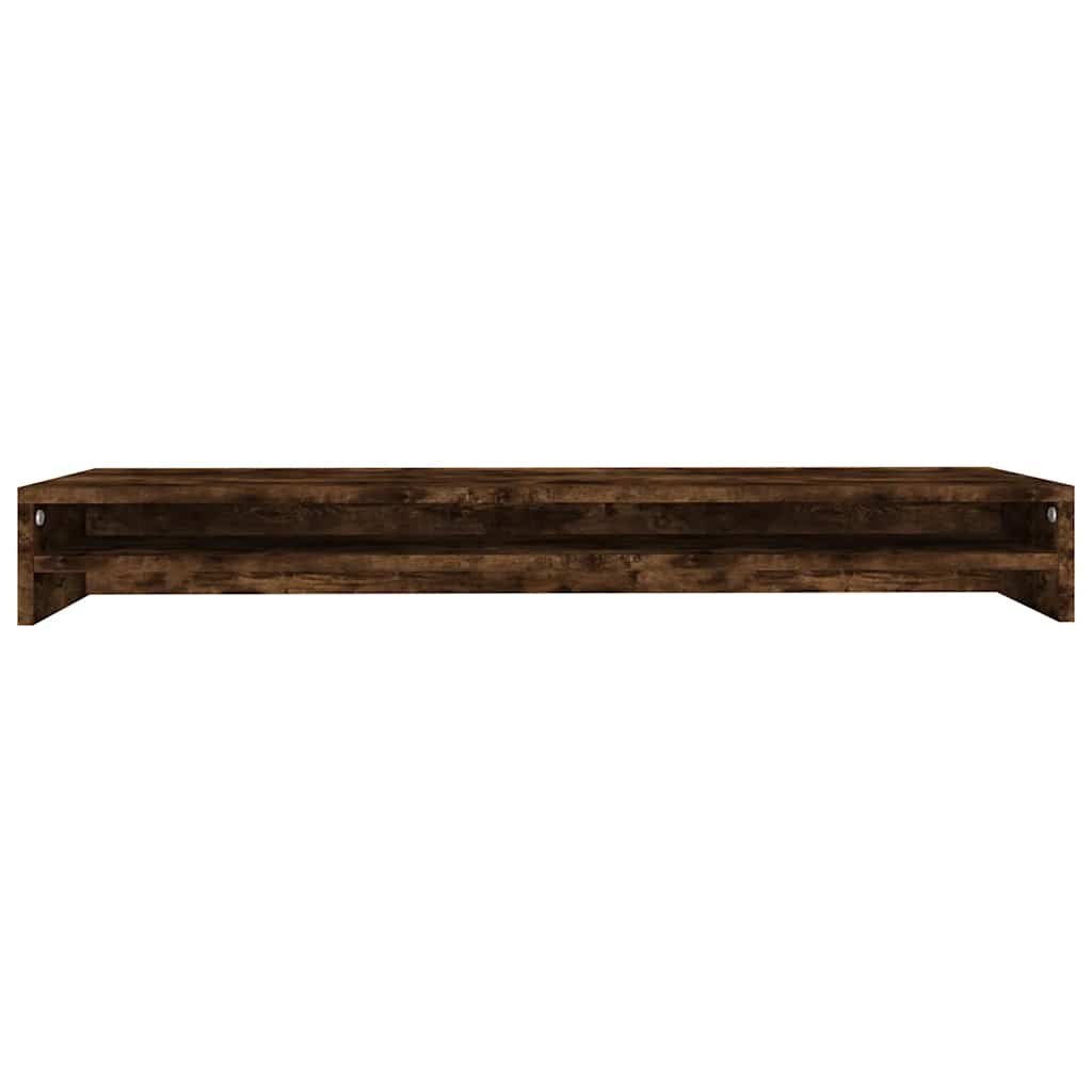 füstös tölgy színű szerelt fa monitorállvány 100 x 24 x 13 cm