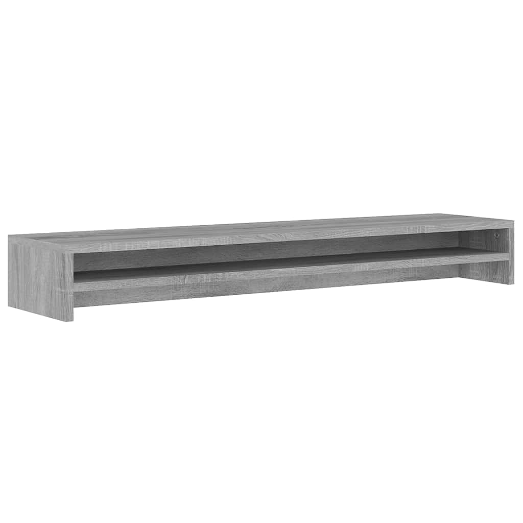 szürke sonoma színű szerelt fa monitorállvány 100 x 24 x 13 cm