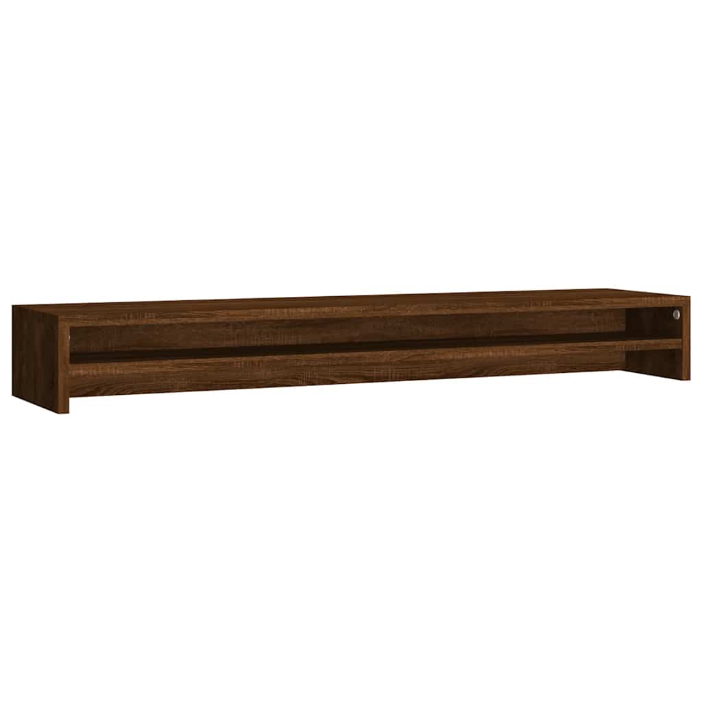 barna tölgy színű szerelt fa monitorállvány 100 x 24 x 13 cm