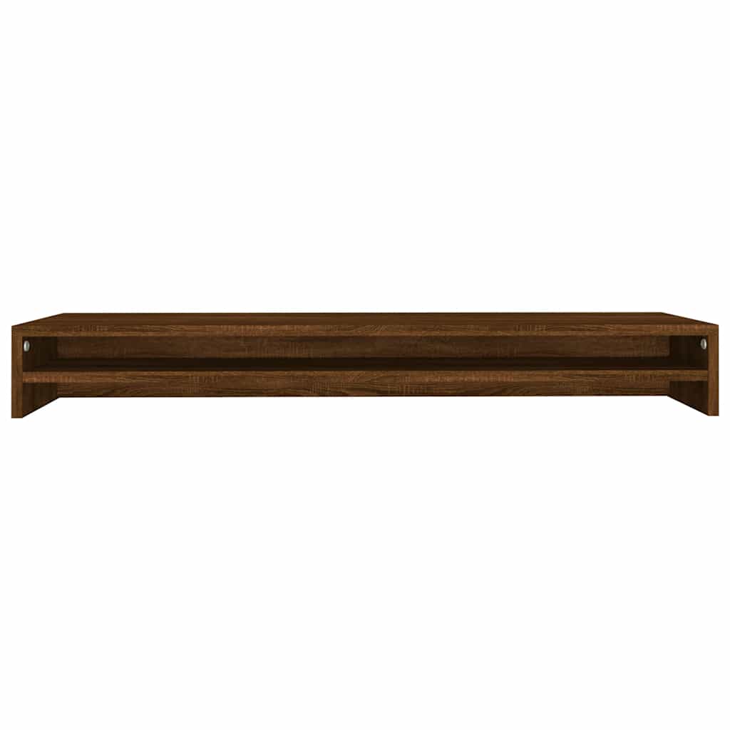 barna tölgy színű szerelt fa monitorállvány 100 x 24 x 13 cm