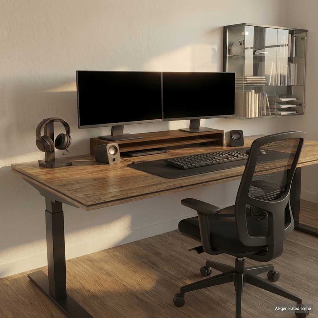 barna tölgy színű szerelt fa monitorállvány 100 x 24 x 13 cm