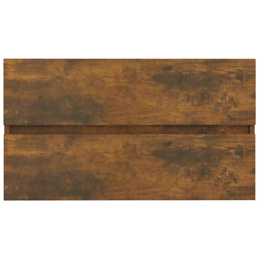 füstös tölgy színű szerelt fa mosdószekrény 80 x 38,5 x 45 cm