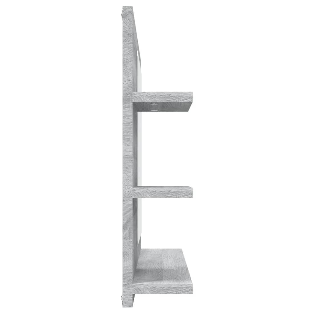 szürke sonoma színű szerelt fa fürdőszobatükör 60x10,5x45 cm