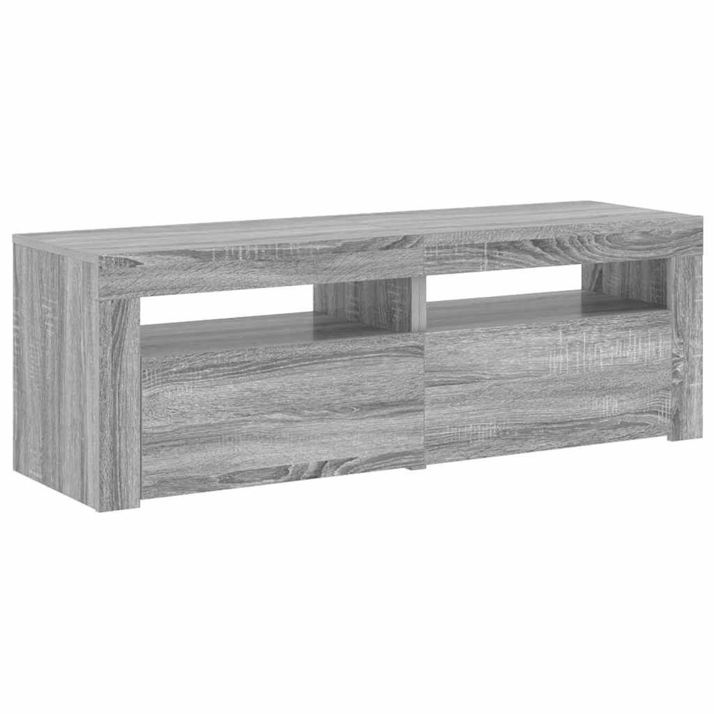 szürke sonoma színű TV-szekrény LED-lámpákkal 120 x 35 x 40 cm