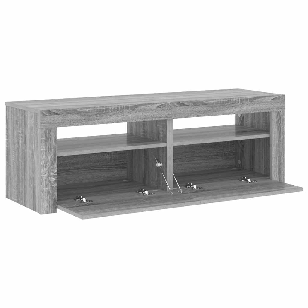 szürke sonoma színű TV-szekrény LED-lámpákkal 120 x 35 x 40 cm