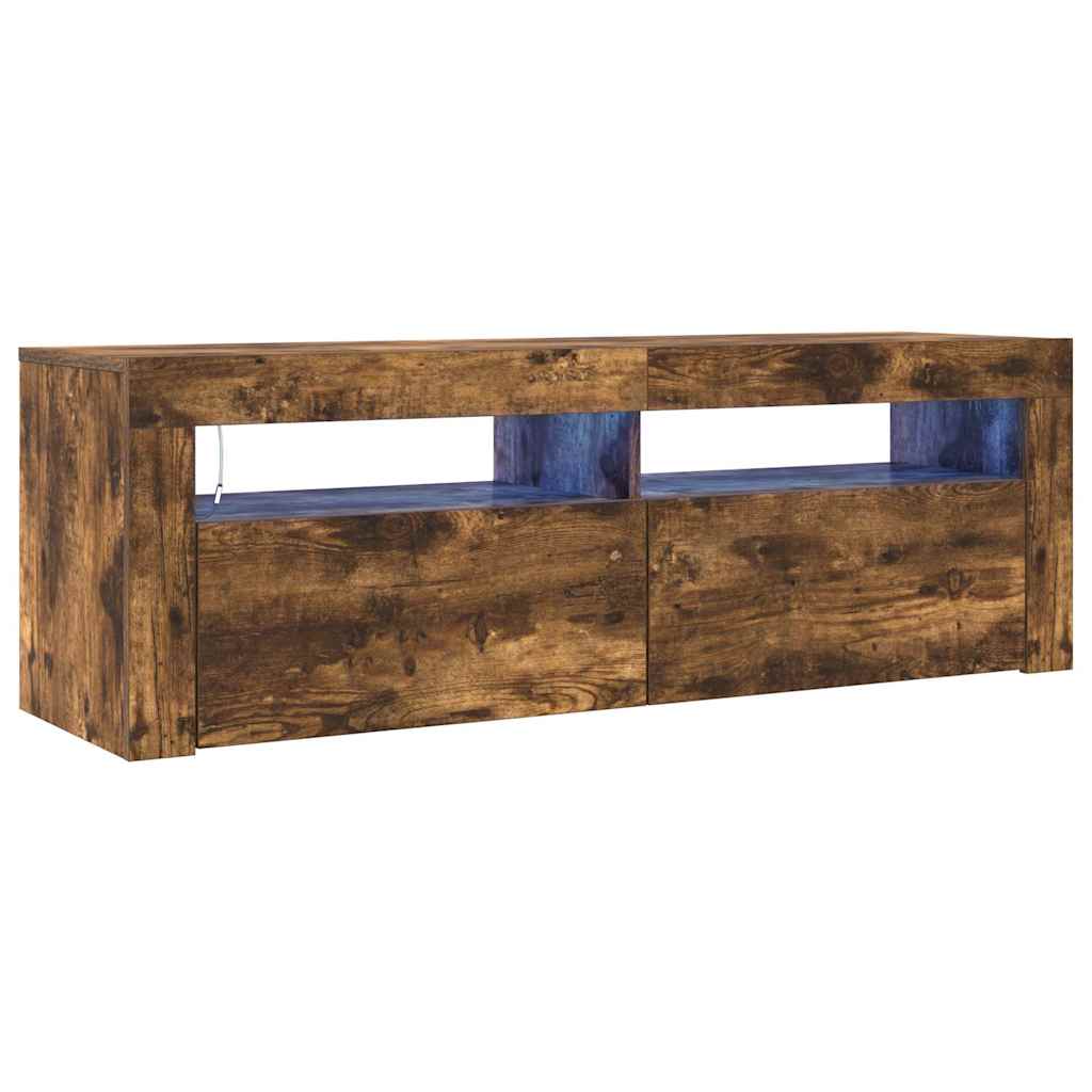 füstös tölgy színű TV-szekrény LED-ekkel 120 x 35 x 40 cm