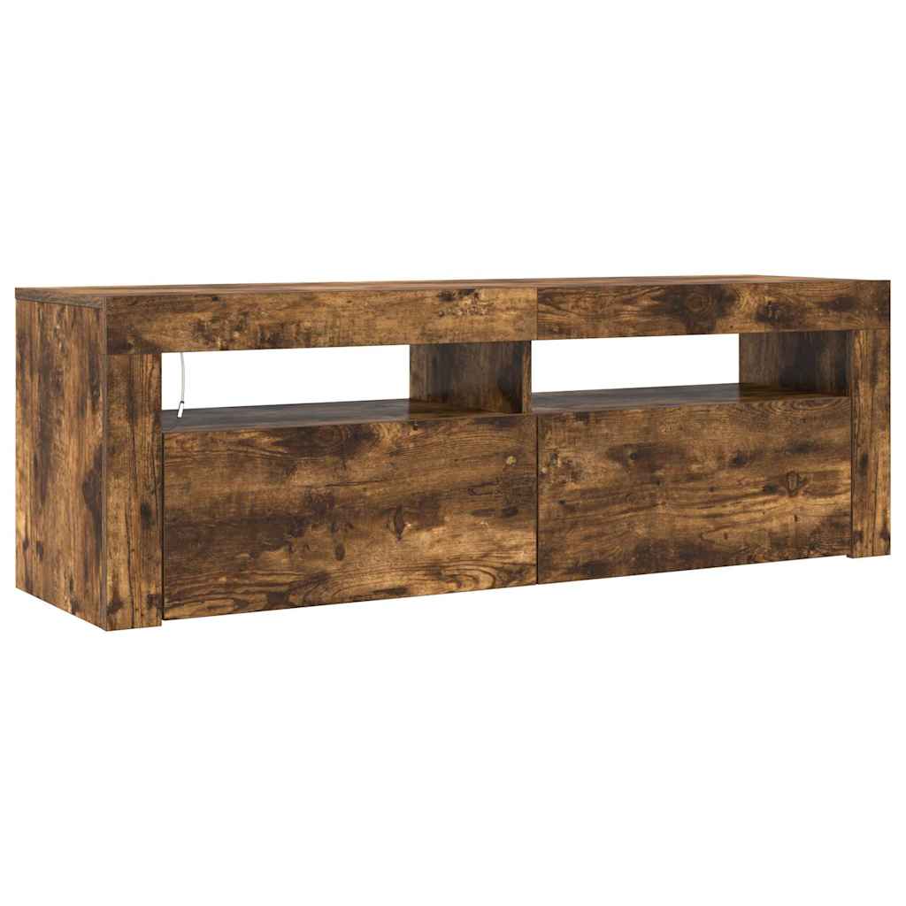 füstös tölgy színű TV-szekrény LED-ekkel 120 x 35 x 40 cm