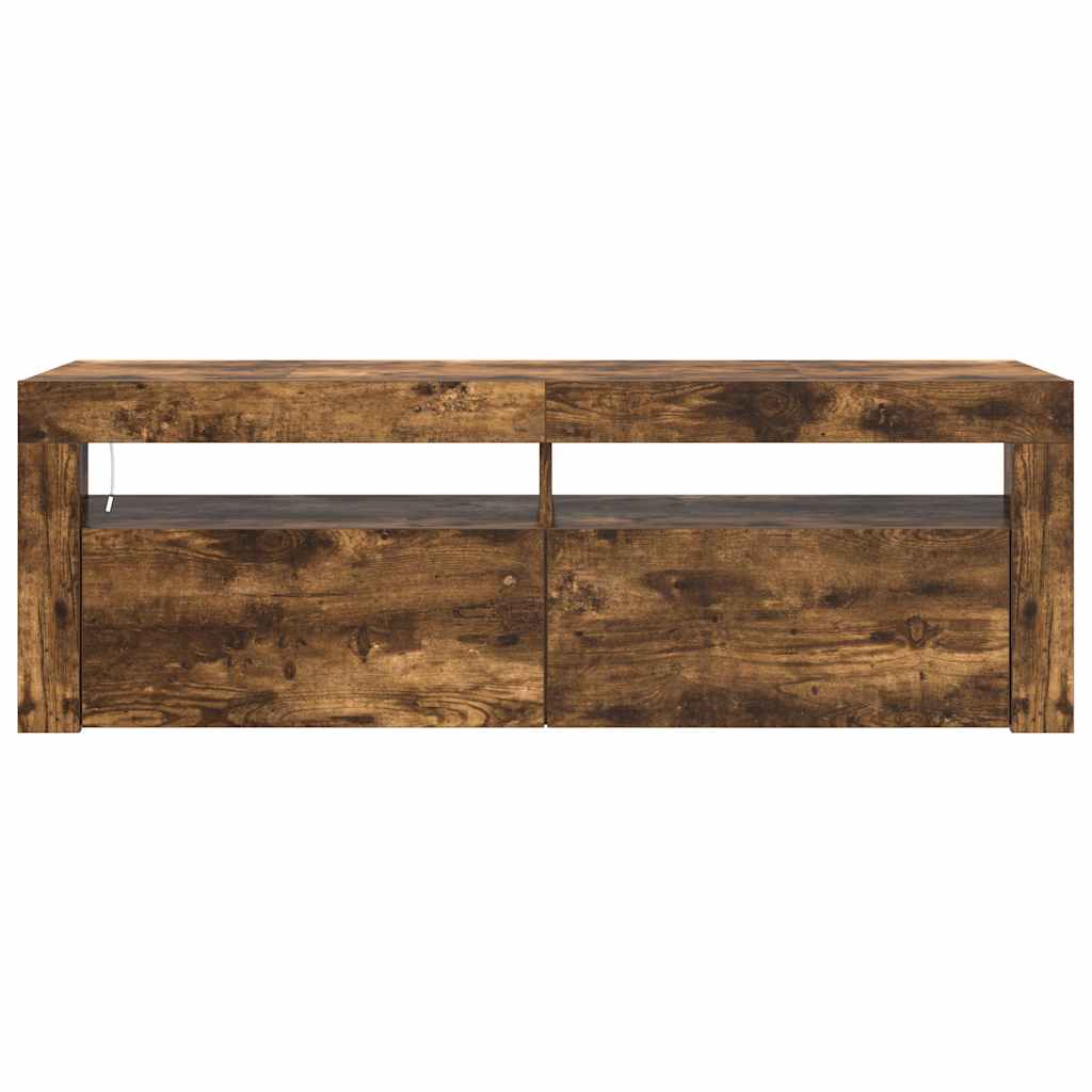 füstös tölgy színű TV-szekrény LED-ekkel 120 x 35 x 40 cm