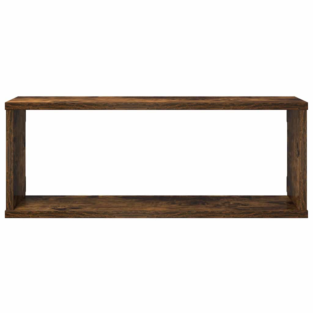 4 db füstös tölgy színű szerelt fa fali kockapolc 60x15x23 cm