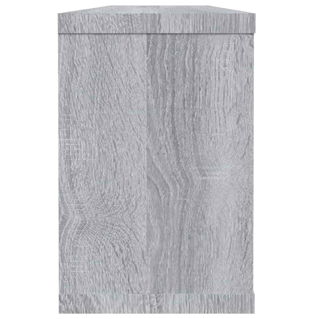 2 db szürke sonoma színű szerelt fa fali kockapolc 60x15x23 cm
