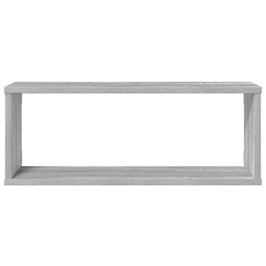 4 db szürke sonoma színű szerelt fa fali kockapolc 60x15x23 cm