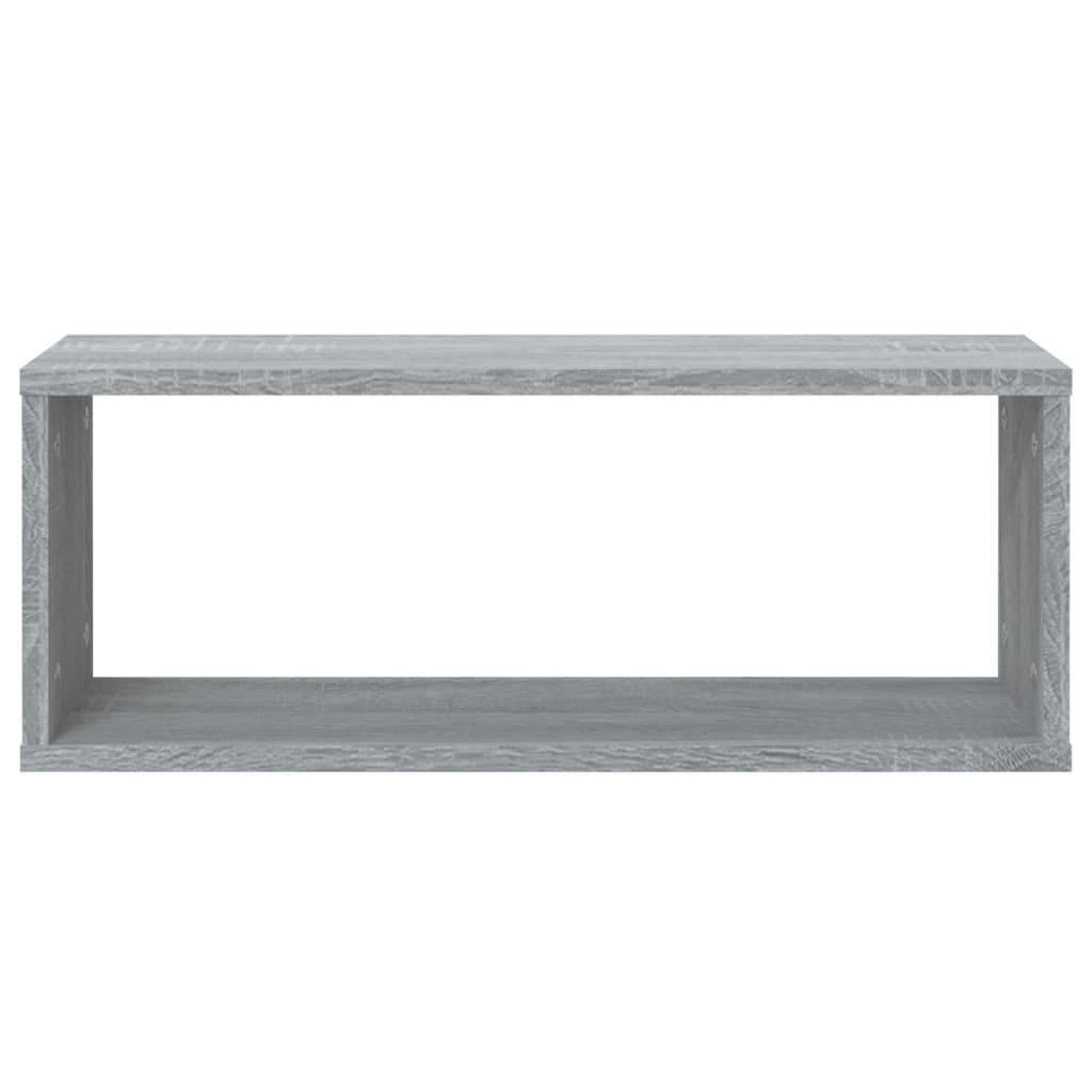 6 db szürke sonoma színű szerelt fa fali kockapolc 60x15x23 cm