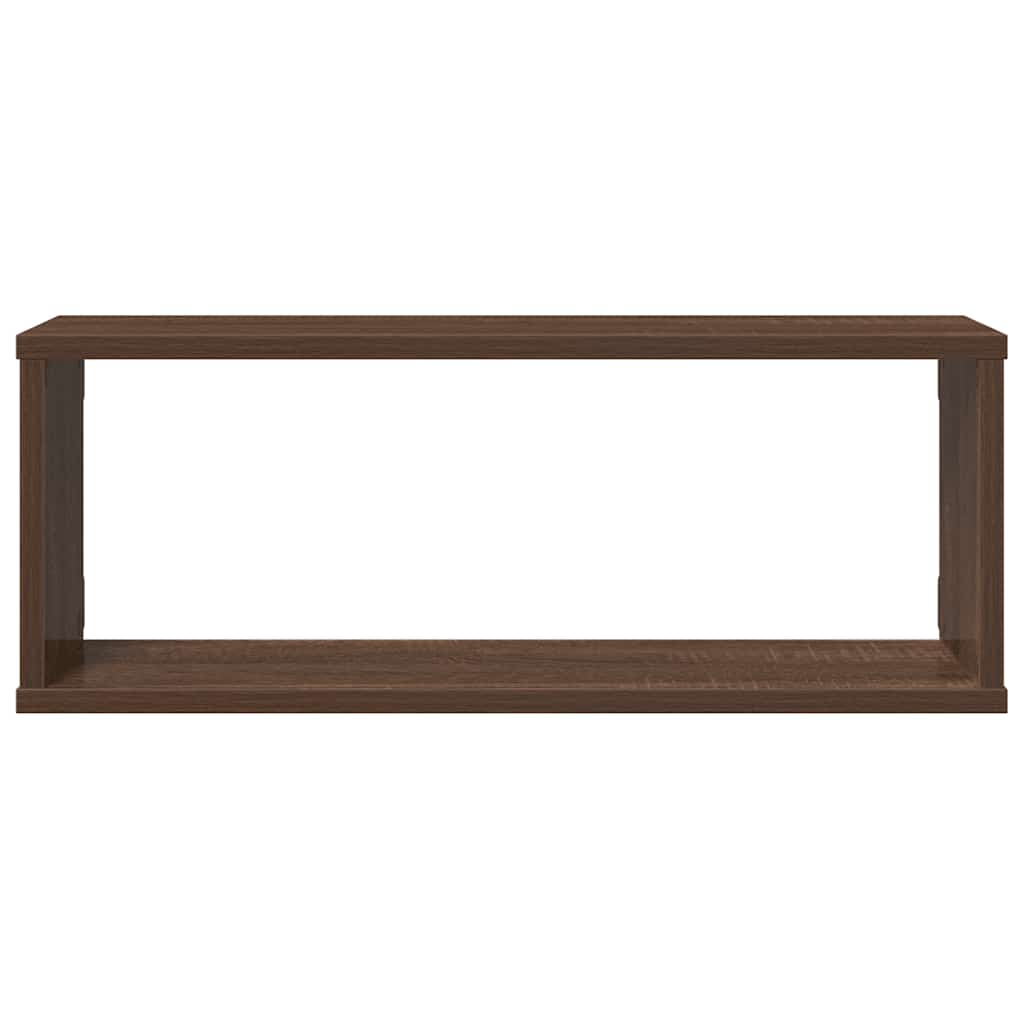 4 db barna tölgy színű szerelt fa fali kockapolc 60x15x23 cm