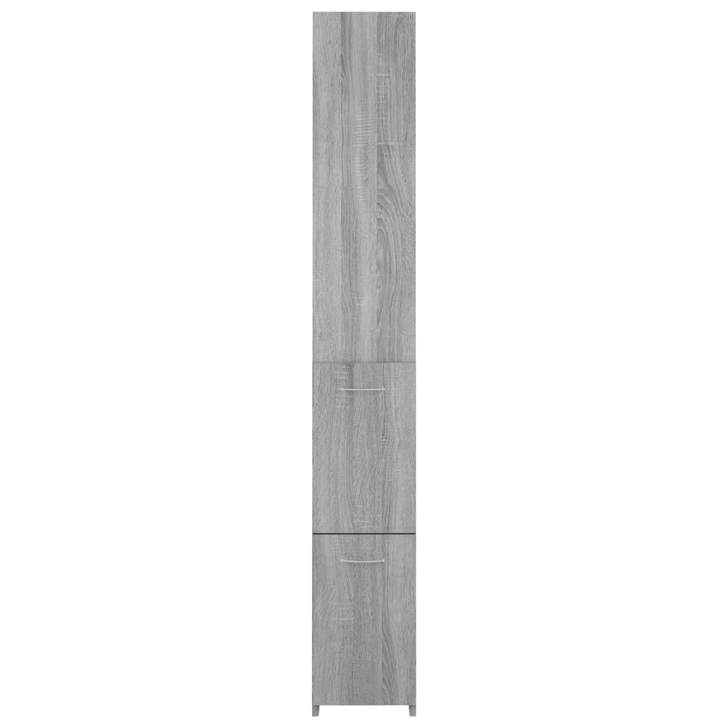 szürke sonoma színű szerelt fa fürdőszobaszekrény 25x26,5x170cm