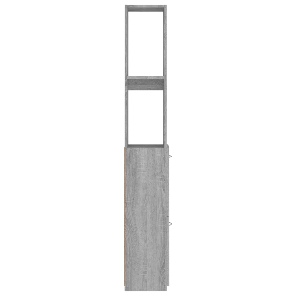 szürke sonoma színű szerelt fa fürdőszobaszekrény 25x26,5x170cm
